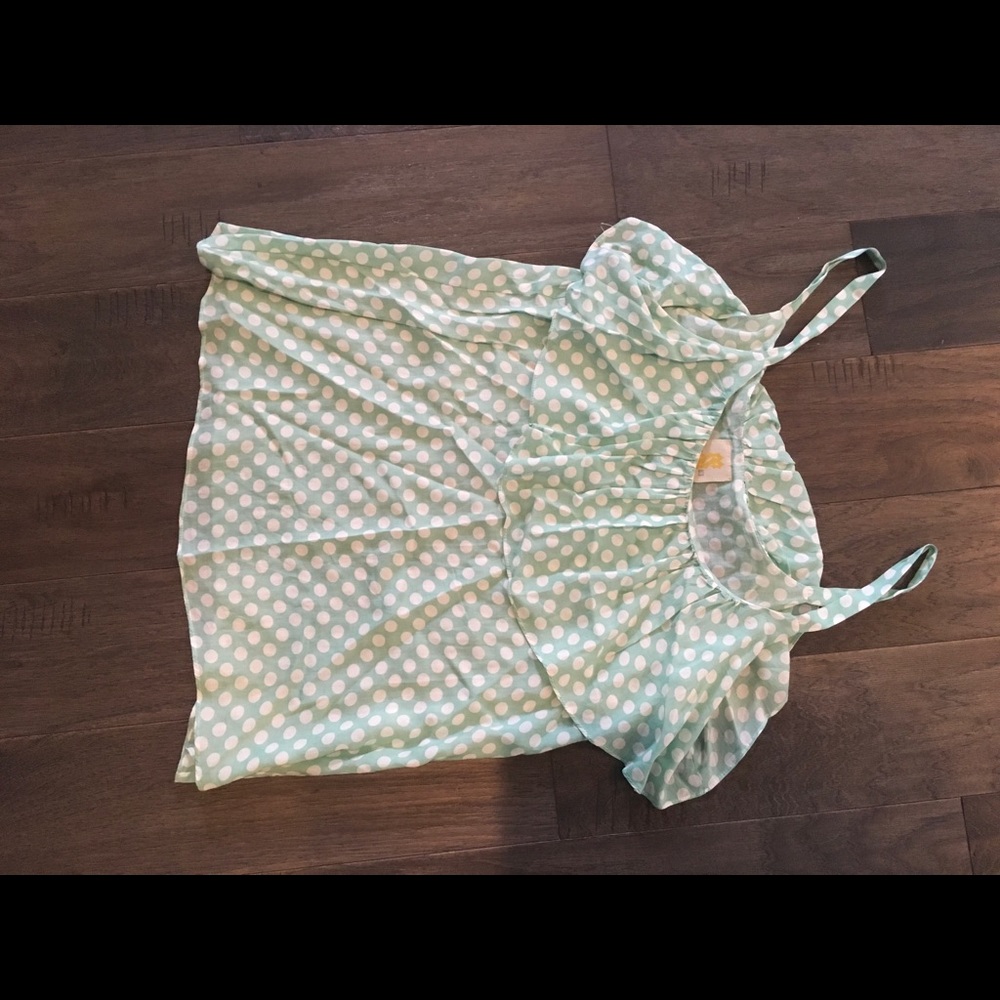 Cute mint green and white polka dot tank
